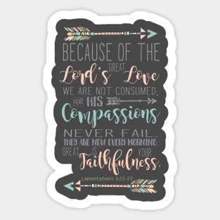 Lamentations 3:22-23 Bible Verse Sticker